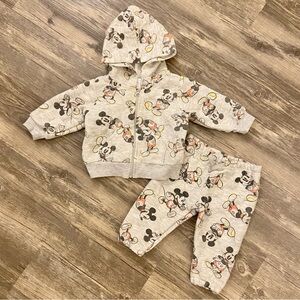 Baby Mickey Mouse Hoodie and Pants Jogger Set Size 3-6 Months